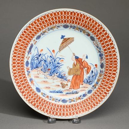 Assiette à soupe en porcelaine « La Dame au Paraso
