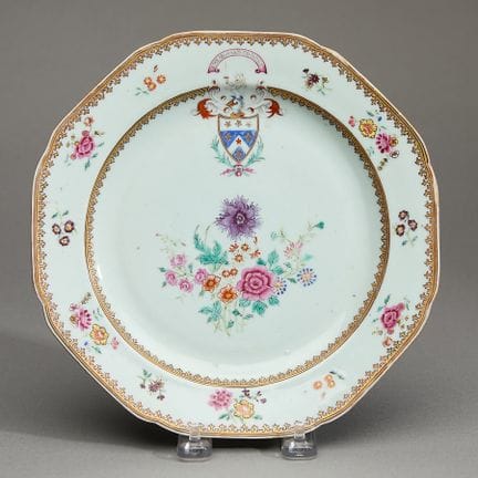 Assiette octogonale en porcelaine chinoise destiné