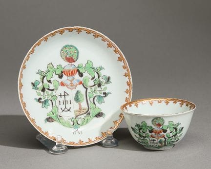 Rare service à thé chinois en porcelaine armoriée 