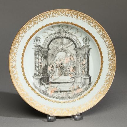 Assiette en porcelaine chinoise destinée à l’expor