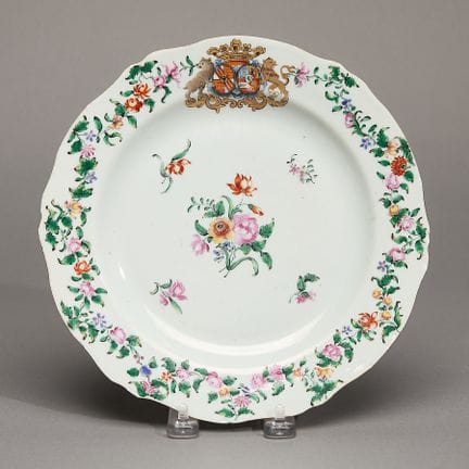 Assiette héraldique en porcelaine chinoise d’expor
