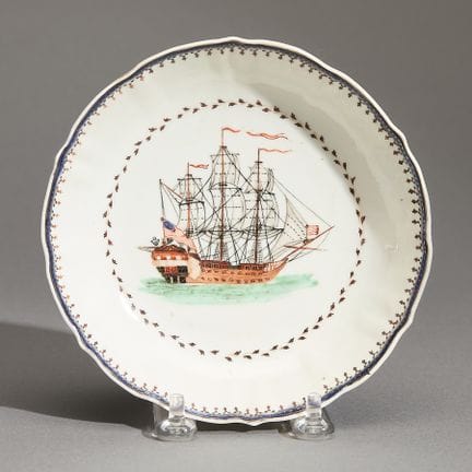 Soucoupe en porcelaine chinoise destinée au marché
