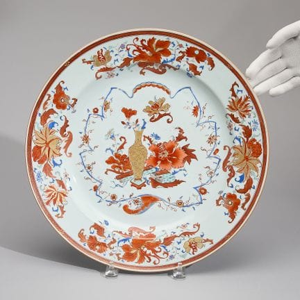 Großer chinesischer Exportporzellan-Teller, Qianlo