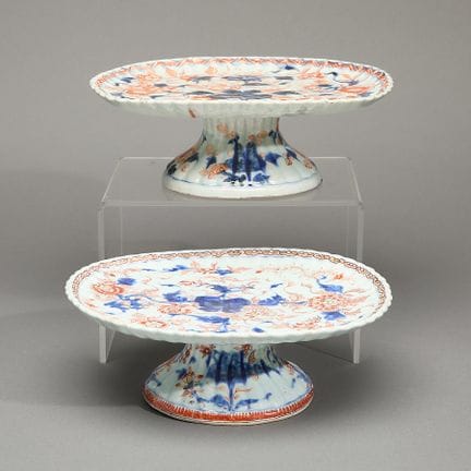 Ensemble de deux compotiers à pied en porcelaine I