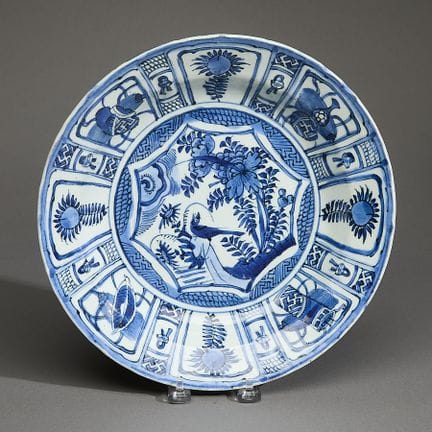 Blau-weiße chinesische Kraak-Porzellanschale für d