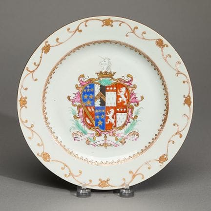 Assiette héraldique chinoise destinée à l’exportat