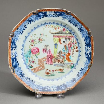 Assiette en porcelaine chinoise d’exportation, épo