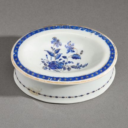 Salière en porcelaine chinoise d'exportation, bleu