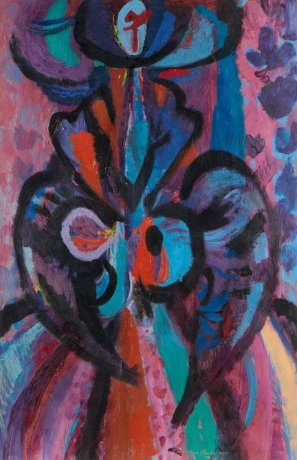 卡梅伦·布斯（美国，1892-1980）。1951年创作的木板油画《芬芳的女士》。画面描绘了一位由色