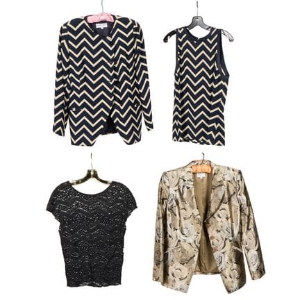 Two Amani jackets with coordinating blouses, total