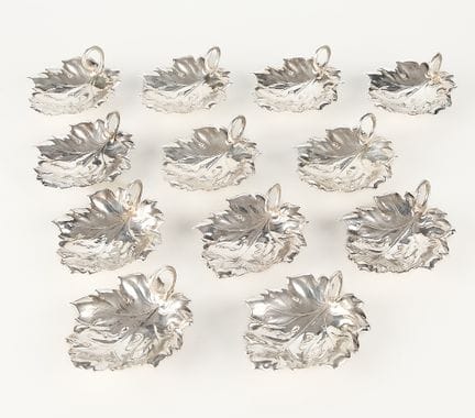 Christofle, France. Set of twelve silver plate dis