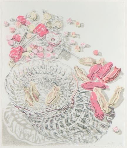 珍妮特·伊索贝尔·菲什（美国，1938-2025）。1982年创作的石版画《聪明小子》。画面描绘了一