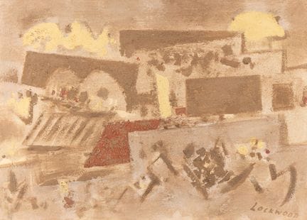 沃德·约翰·洛克伍德（美国，1894-1963）。一幅描绘抽象几何形态的布面油画。右下角有签名。 画