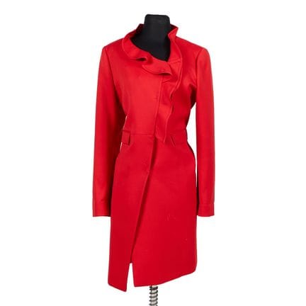 Valentino wool and silk blend red coat dress with 