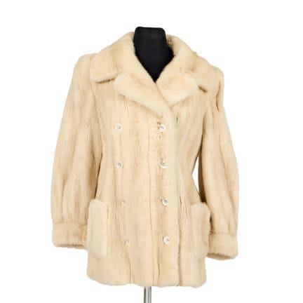 Roy H. Bjorkman blonde mink double breasted coat w