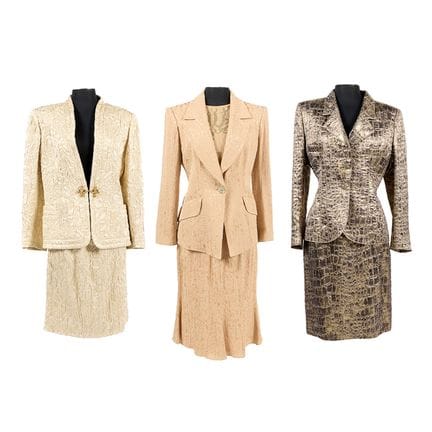 Group of three evening suits. Including: a Christi