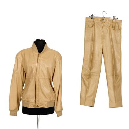 Gucci beige leather jacket with elasticated cuffs,