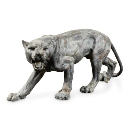 Large cast patinated bronze sculpture in the form 