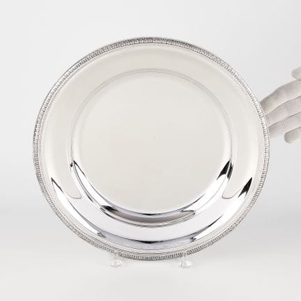 Christofle, France. Silver plated rounded serving 