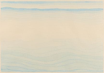 多萝西·奥德兰（美国，20/21世纪）。纸本水彩画，题为《阳光——波浪——阳光——下加利福尼亚》。描