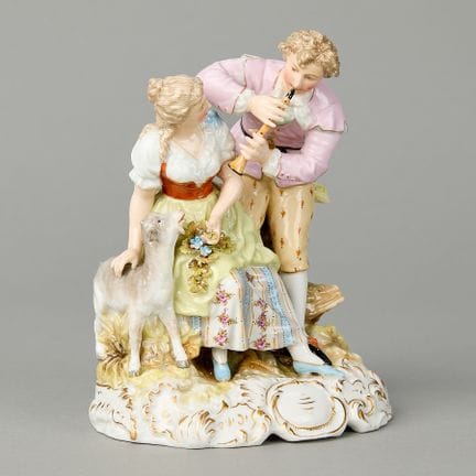 Style of Oldest Volkstedt, Germany. Porcelain figu