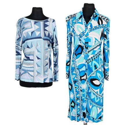 Emilio Pucci viscose dress with half button front 