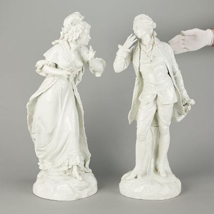 Likely Capodimonte, Italy. Pair of very large whit