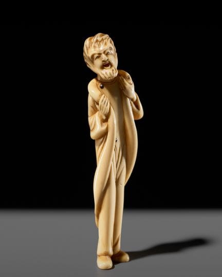 Ɏ UN NETSUKE DE MARFIL, DE GRAN CALIDAD Y POCO HAB