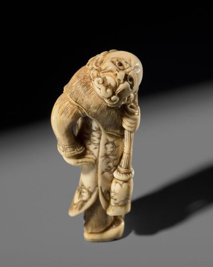 Ɏ MASATOMO: UN PRECIOSO NETSUKE DE MARFIL REPRESEN