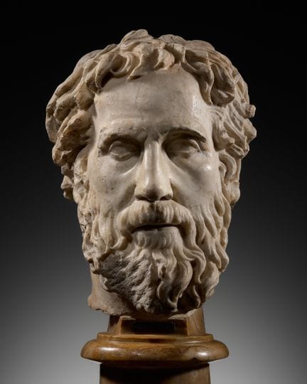 CABEZA RETRATO DE MÁRMOL ROMANO DE ESQUILO, EL PAD