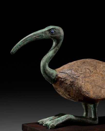 FIGURINE ÉGYPTIENNE REPRÉSENTANT UN IBIS, EN BRONZ