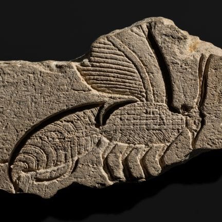 SUPERBE RELIEF EN CALCAIRE REPRÉSENTANT UNE ABEILL