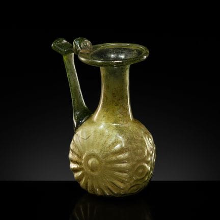 Fiaschetta da pellegrino romana in vetro soffiato 