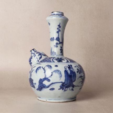 A Chinese blue and white 'figural' kendi, Transiti