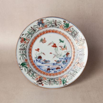 Plat chinois « Immortels et canards » en doucai, d