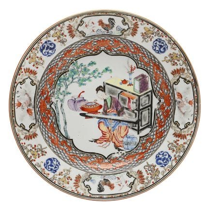 Plat chinois d'exportation de style « famille rose
