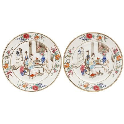 Une paire de plats chinois « de dames » en famille