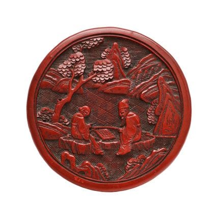 Boîte et couvercle chinois en laque cinabre, dynas