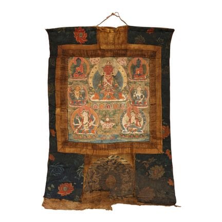 A Tibetan painted thangka of Amitayus, Qing dynast