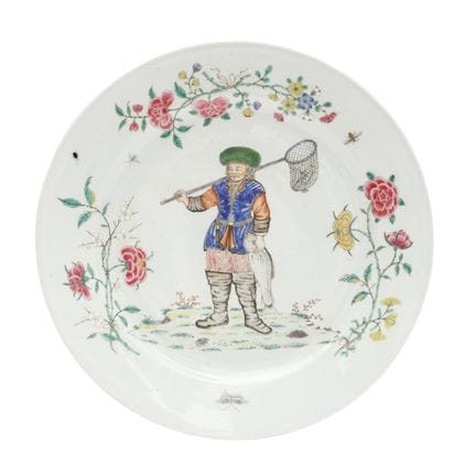 Grand plat chinois de la famille rose représentant