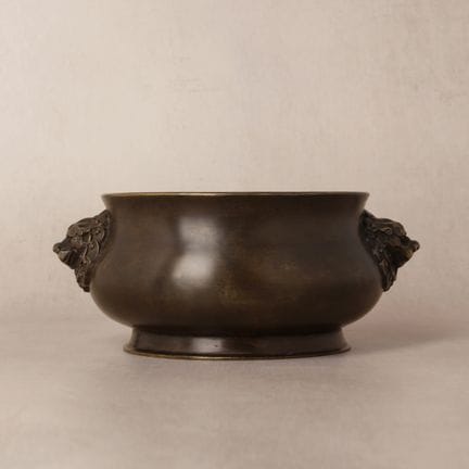 A Chinese bronze bombé censer, Qing dynasty, 18th-