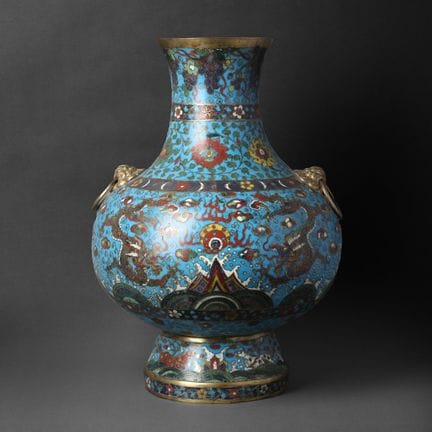 † A large Chinese cloisonné enamel and gilt-bronze