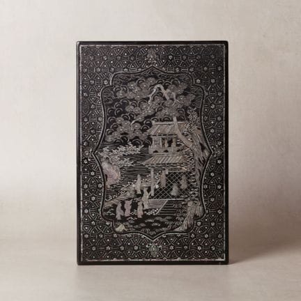A Chinese lac burgauté box and cover, 17th-18th ce