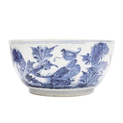 Bol chinois bleu et blanc à motif de « phénix », d