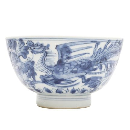 Bol chinois bleu et blanc à motif de « phénix », d