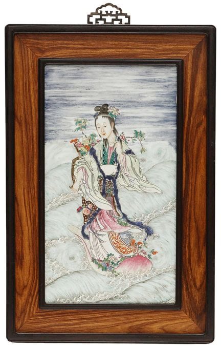 Grande plaque chinoise de style « famille rose » r
