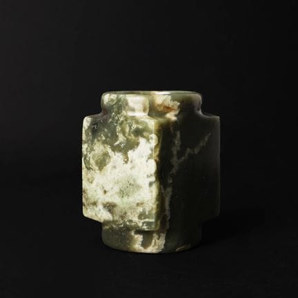 A Chinese archaistic green jade cong, Ming dynasty
