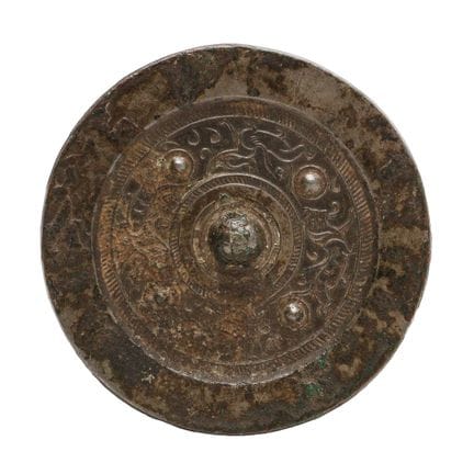 Miroir archaïque chinois en bronze, dynastie Han 漢