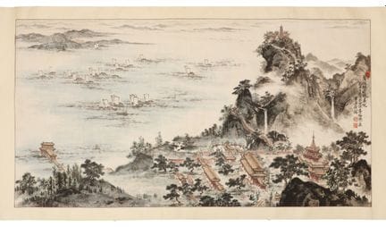 Peinture de paysage chinoise, XXe siècle. « 景致图 » 