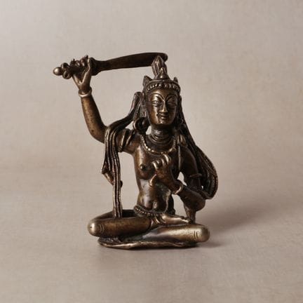 A rare Western Himalayan bronze figure of Manjushr